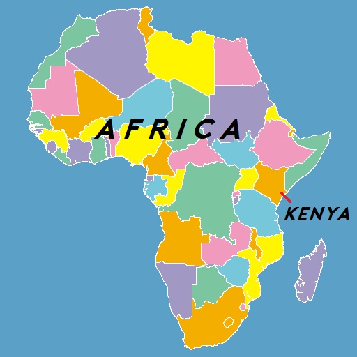 Africa map highlighting Kenya and the Masai Mara region